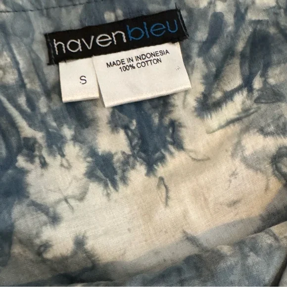 Haven Bleu Sequin Beaded Floral Stitch Embroidered Blue Floral Skirt Boho Size S - Picture 3 of 5